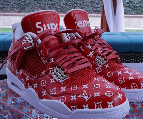 supreme lv red shoes|supreme x louis vuitton sneakers.